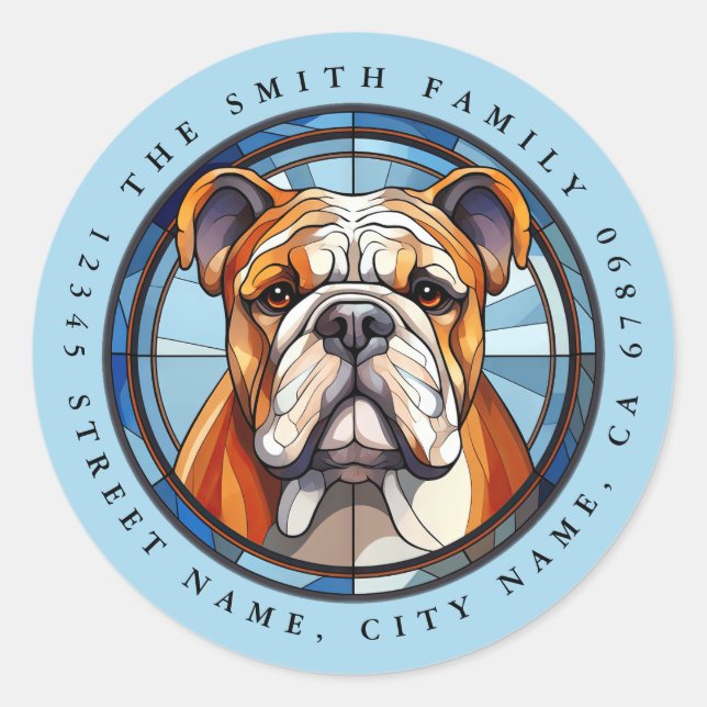 Pegatinas de la Ronda de bulldog (Anverso)