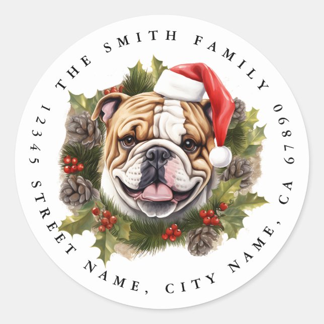 Pegatinas de la Ronda de Bulldog de Inglaterra (Anverso)