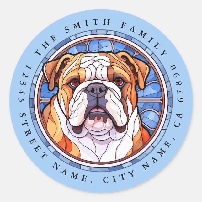 Pegatinas de la Ronda de Bulldog de Inglaterra (Anverso)