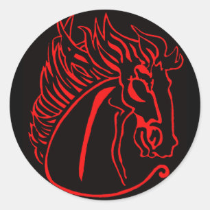 Pegatinas de la Ronda de Caballos Rojos