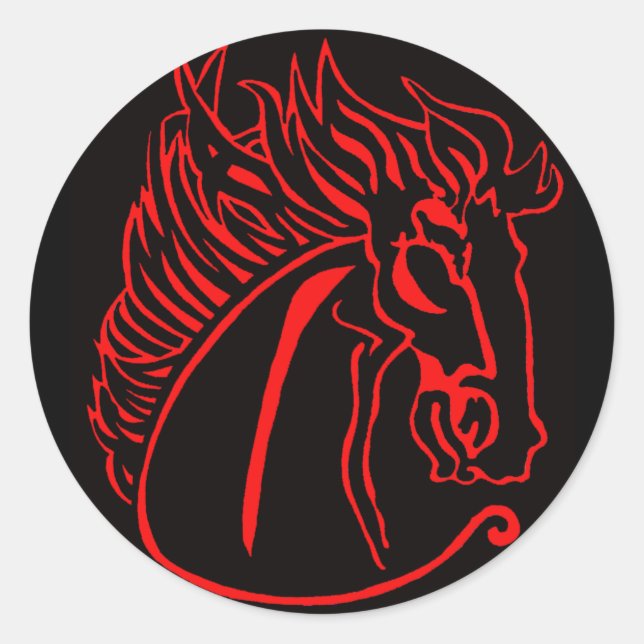 Pegatinas de la Ronda de Caballos Rojos (Anverso)