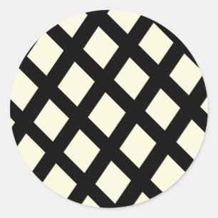 Pegatinas de la Ronda de Entradas (Crema y Negro)