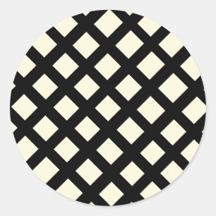 Pegatinas de la Ronda de Entradas (Crema y Negro)