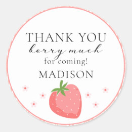 Pegatinas de la Ronda de Fresas Berry Primer Cumpl