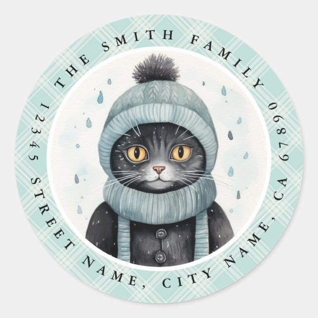 Pegatinas de la ronda de gatos (Anverso)