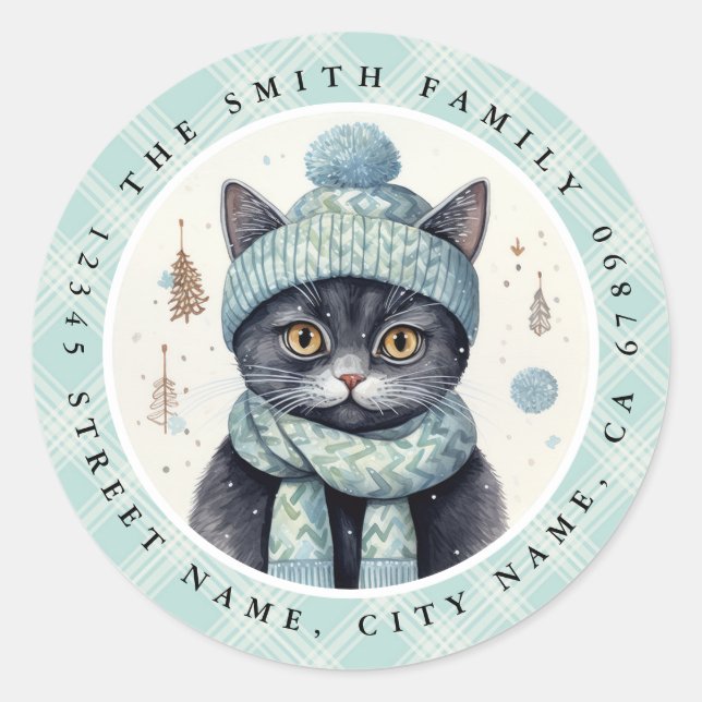 Pegatinas de la ronda de gatos (Anverso)