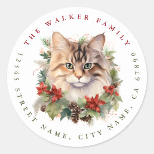 Pegatinas de la ronda de gatos de navidades