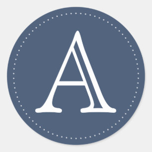 Pegatinas de la ronda de monogramas personalizados