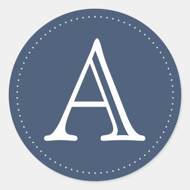 Pegatinas de la ronda de monogramas personalizados (Anverso)