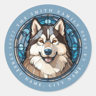 Pegatinas de la Ronda de Perros de Malamute