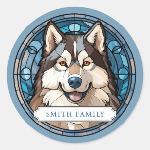 Pegatinas de la Ronda de Perros Husky