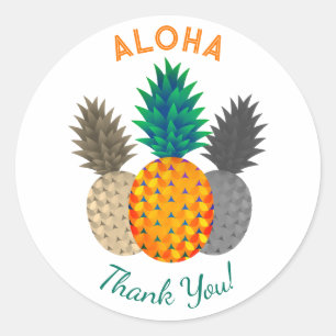 Pegatinas de la Ronda de Pineapple Motif Aloha