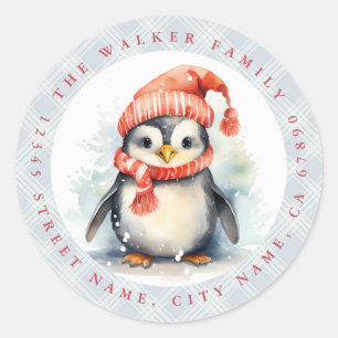 Pegatinas de la Ronda de Pingüino navidades