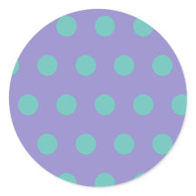 Pegatinas de la ronda de puntos de polka (Lavender