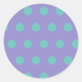 Pegatinas de la ronda de puntos de polka (Lavender