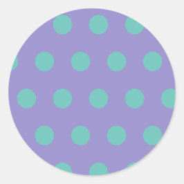 Pegatinas de la ronda de puntos de polka (Lavender