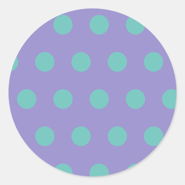 Pegatinas de la ronda de puntos de polka (Lavender (Anverso)