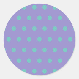 Pegatinas de la ronda de puntos de polka (Lavender