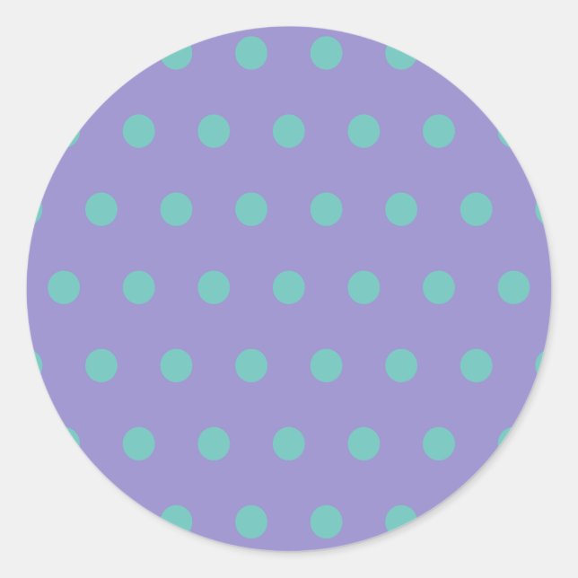 Pegatinas de la ronda de puntos de polka (Lavender (Anverso)