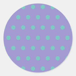 Pegatinas de la ronda de puntos de polka (Lavender