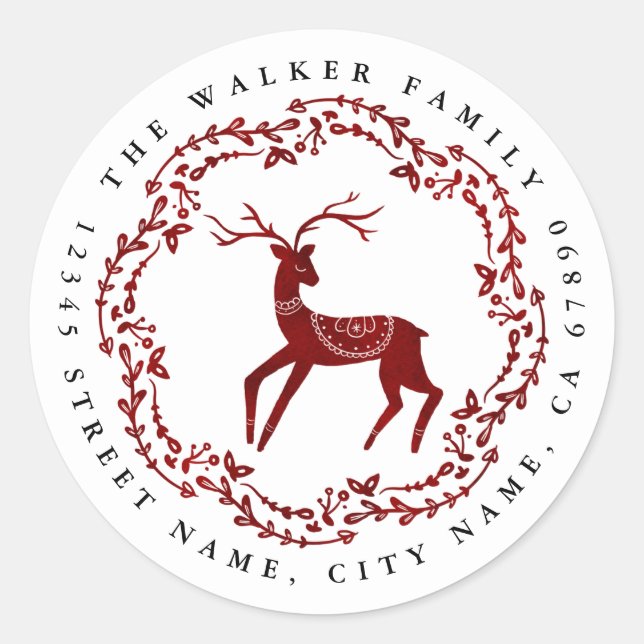 Pegatinas de la Ronda de Renos navidades (Anverso)