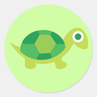 Pegatinas de la ronda de tortugas verdes para los 