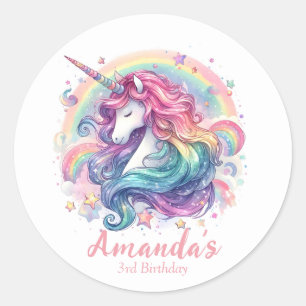 Pegatinas de la ronda de unicornios personalizados