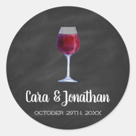 Pegatinas de la Ronda de Vinos de Chalkboard