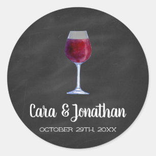 Pegatinas de la Ronda de Vinos de Chalkboard