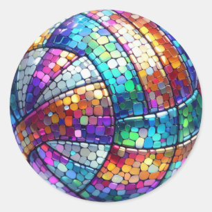 Pegatinas de la Ronda de Voleibol Disco