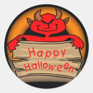 Pegatinas de la Ronda del Diablo de Halloween