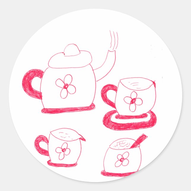 Pegatinas de la ronda del tiempo del té (Anverso)