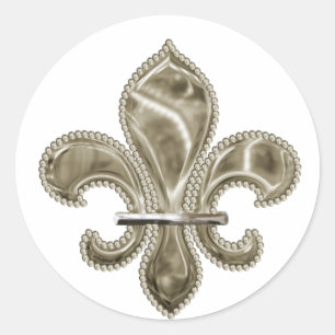 Pegatinas de la Ronda Gold Fleur de Lis