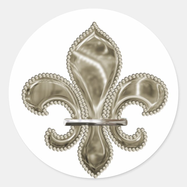 Pegatinas de la Ronda Gold Fleur de Lis (Anverso)