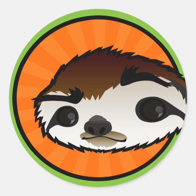 PEGATINAS DE LA RONDA GRÁFICA CUTE SLOTH (Anverso)