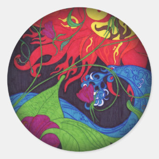 Pegatinas de la ronda negra de moda