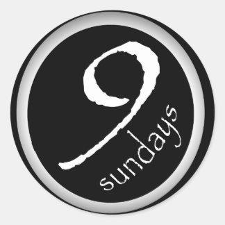 Pegatinas de la ronda negra de moda