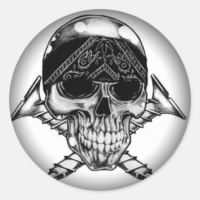 Pegatinas de la ronda negra de moda (Anverso)