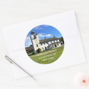 Pegatinas de la Ronda Nueva York del Faro Horton P