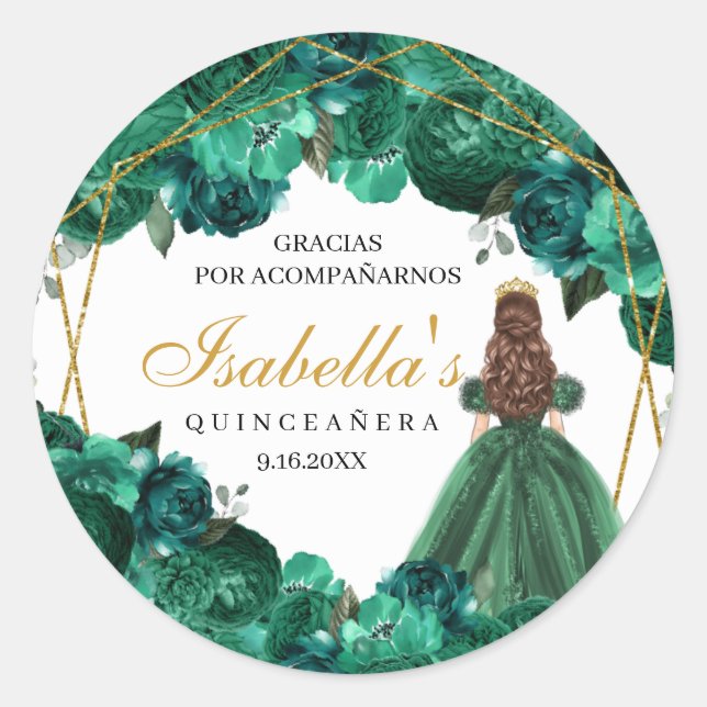Pegatinas de la Ronda Quinceanera de la Flora Verd (Anverso)