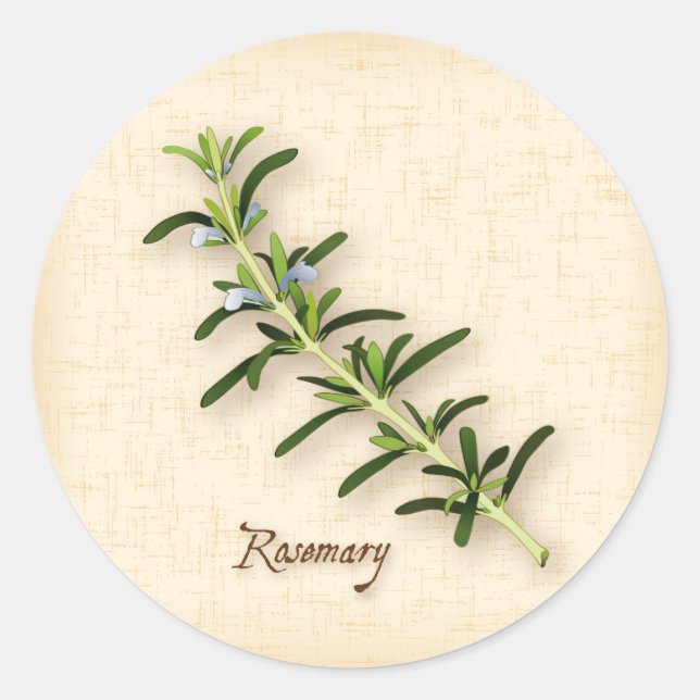 Pegatinas de la Ronda Rosemary Herb (Anverso)