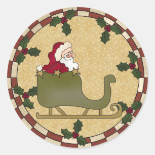 Pegatinas de la Ronda Santas Sleigh