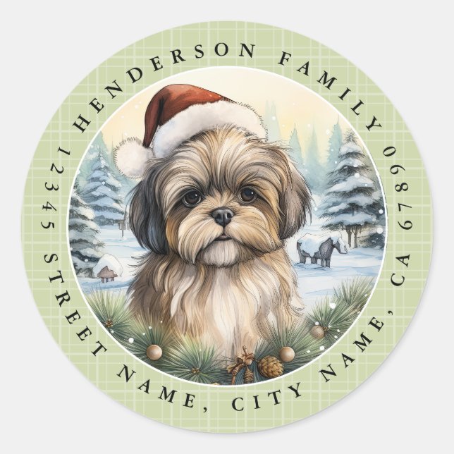 Pegatinas de la Ronda Shih Tzu (Anverso)