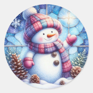 Pegatinas de la Ronda Snowman