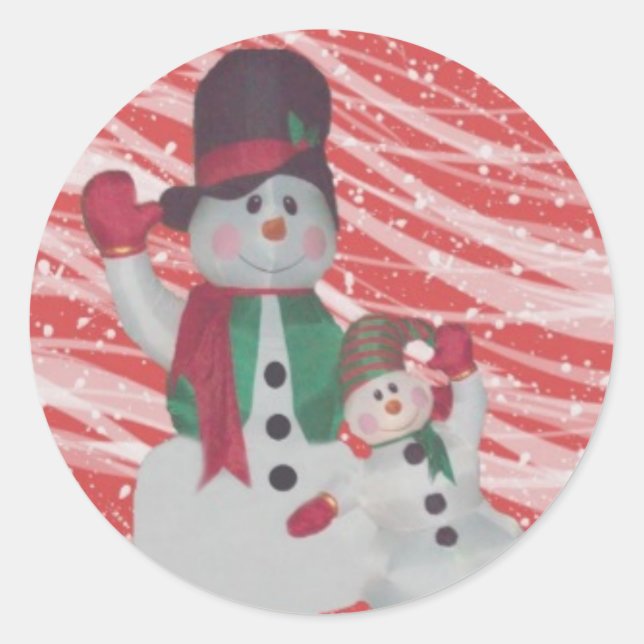 Pegatinas de la Ronda Snowman (Anverso)