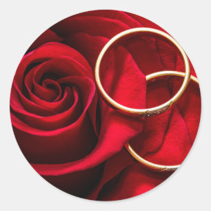 Pegatinas de la Rosa Roja y de los Anillos Bodas