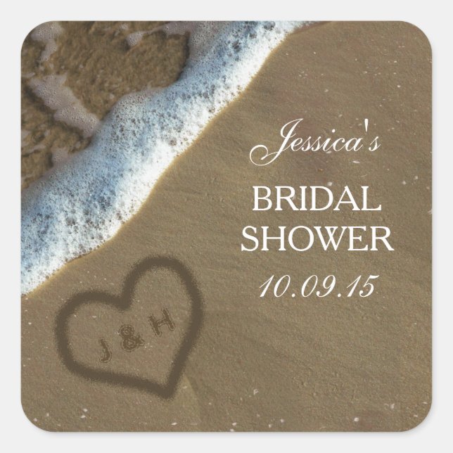 Pegatinas De La Sand Beach Bridal Shower (Anverso)
