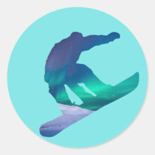 Pegatinas de la silueta de la aurora boreal del