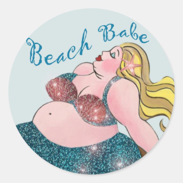 Pegatinas de la sirena de Beach Babe (Anverso)