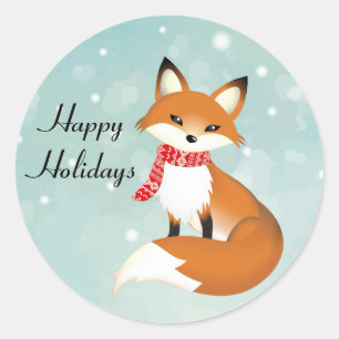 Pegatinas de la temporada de Red Scarf Fox
